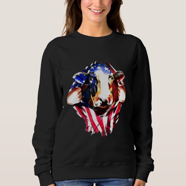 Cow Blood Inside Me USA flagga T Shirt (Framsida)