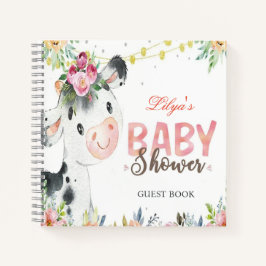 Cow Boskap Barnyard-gäst för babyduschgäst bok