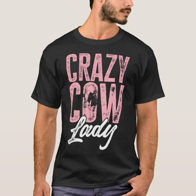 Cow Boskap - Crazy Cow Dam Pullover Hoodie T Shirt (Framsida)