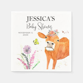 Cow Boskap Land Baby Shower Girl Girl Boy Pappersservett