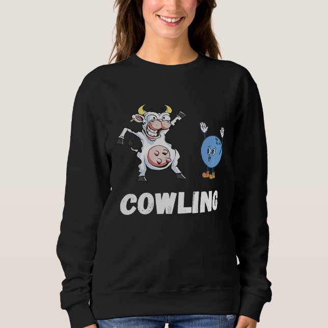 Cow Bowling Ball Bowler Strike Bowling Pin Funny B T Shirt (Framsida)