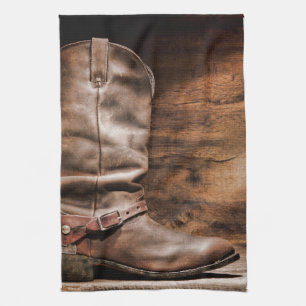 Cow Boy Boots Spur Land Rope Kitchen Dish Towel Kökshandduk