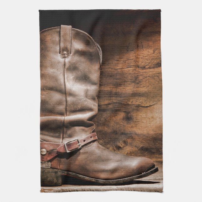 Cow Boy Boots Spur Land Rope Kitchen Dish Towel Kökshandduk (Vertikal)