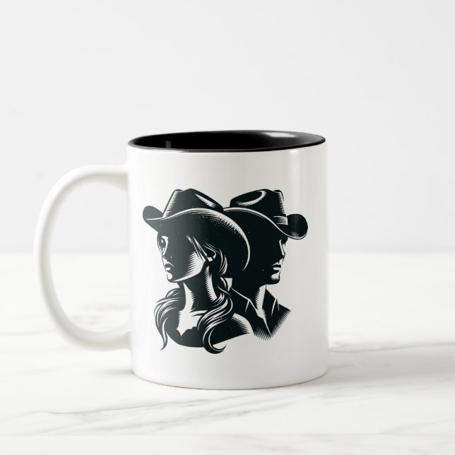 Cow Boy % Cow Girl Mugg (Vänster)