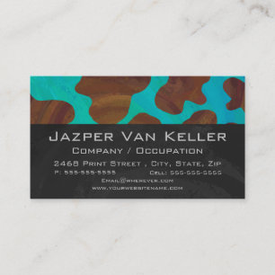 Cow Brown och Teal Print Visitkort