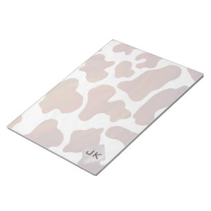 Cow Brown och White Monogram Anteckningsblock