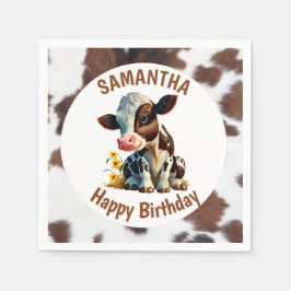 Cow Brown och White Pappersservett