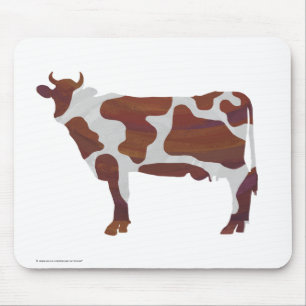 Cow Brown och White Silhouette Musmatta