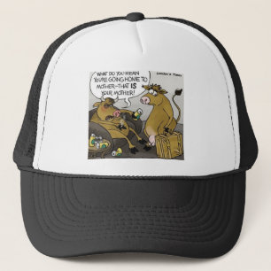 Cow Bull Divorce Funny Tecknad Gifts & Tees Truckerkeps