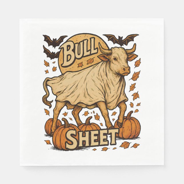 Cow Bull Lakan Halloween Pappersservett (Framsidan)