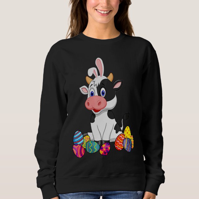 Cow Bunny Ear With Egg Easter Easter Day Classic T Shirt (Framsida)