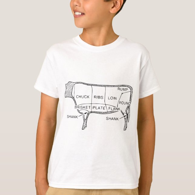 Cow Butcher Chart (2) T Shirt (Framsida)