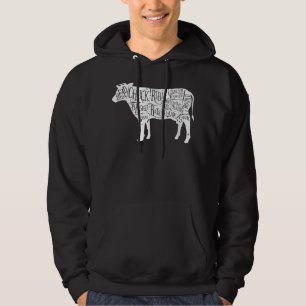 Cow Butcher Tees - Beef Cuts Diagram Hoodie