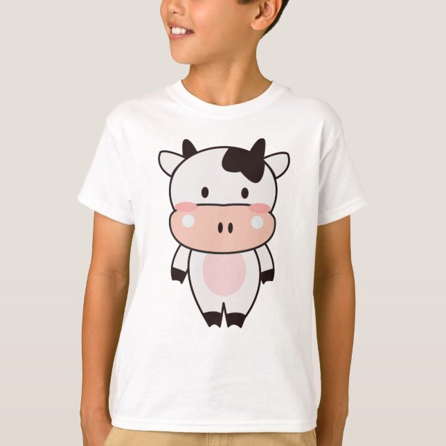 Cow Calf Baby Cows Cow Patchar Cute Cute Cute Cute T Shirt (Framsida)