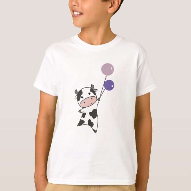 Cow Calf flyger bubblor uppåt och fram. T Shirt (Framsida)