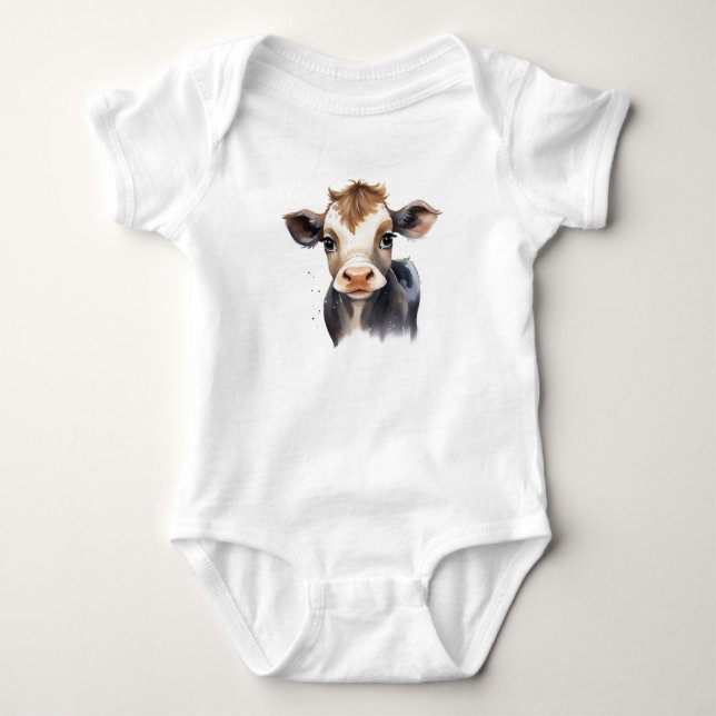 Cow Calf för Cute Adsible Baby T Shirt (Framsida)