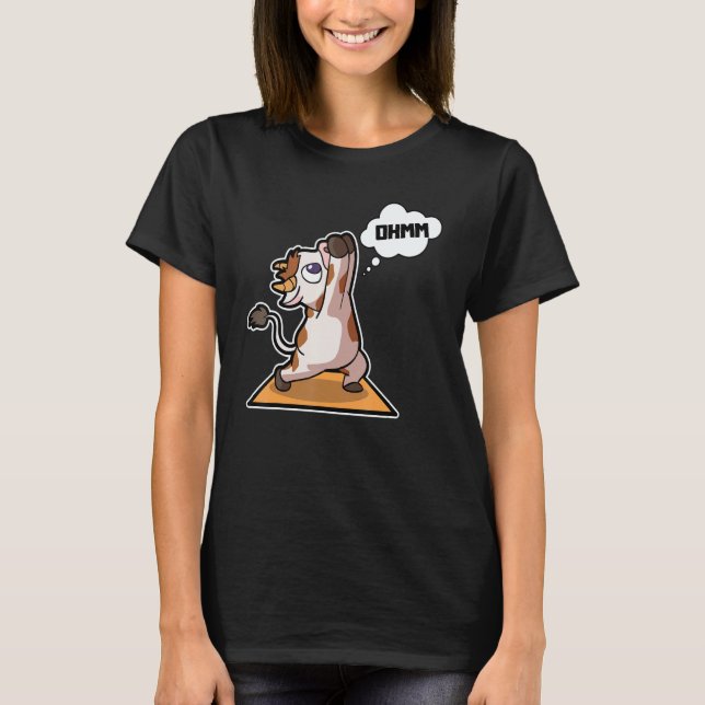 Cow Calf Yoga Poses Sport Gymnastics Ohm Heartbeat T Shirt (Framsida)