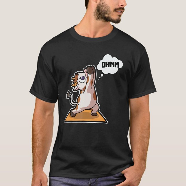 Cow Calf Yoga Poses Sport Gymnastics Ohm Heartbeat T Shirt (Framsida)