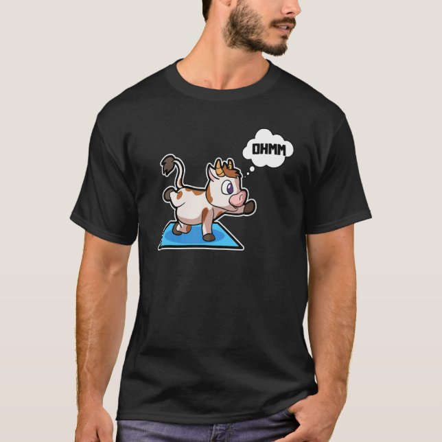 Cow Calf Yoga Poses Sport Gymnastics Ohm Heartbeat T Shirt (Framsida)