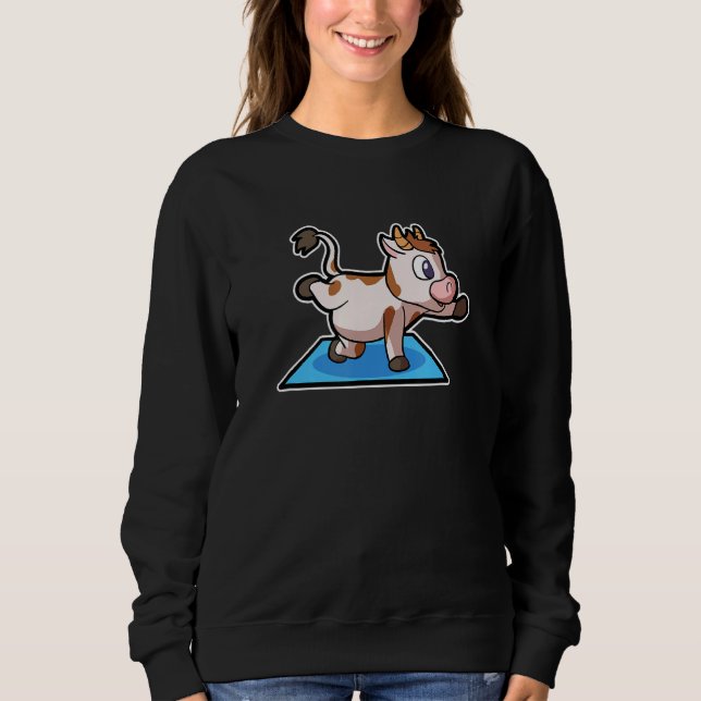 Cow Calf Yoga Poses Sport Gymnastics Ohm Heartbeat T Shirt (Framsida)