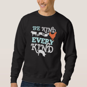 Cow Chicken Gris Support Kindness Animal Equality Lång Ärmad Tröja