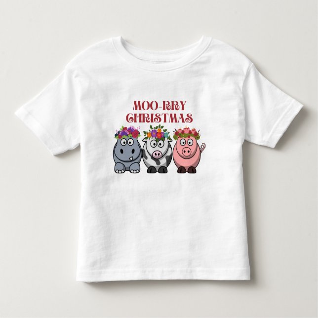COW CHRISTMAS GOD JUL JULAFTON T SHIRT (Framsida)