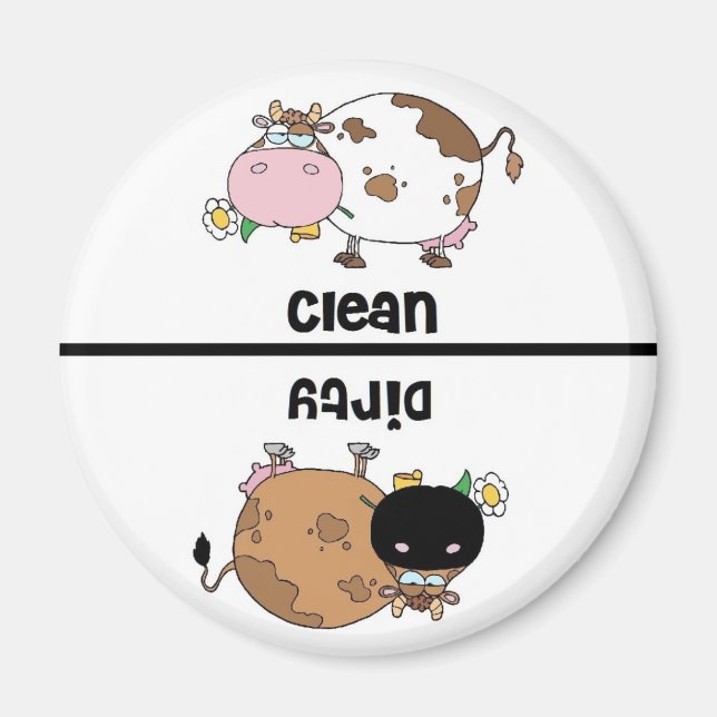 Cow Clean Dirty Dishwasher Magnet (Framsidan)