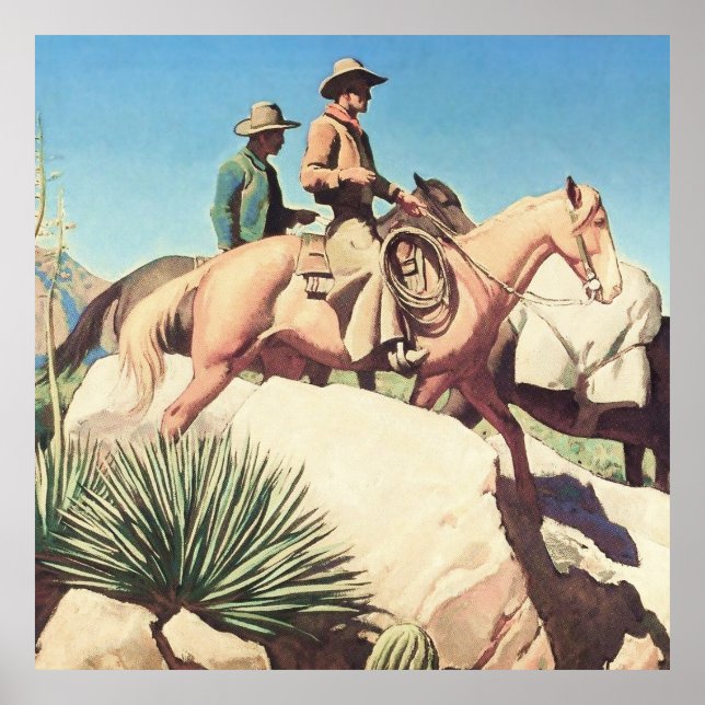 ”Cow Country” av Maynard Dixon Poster (Framsidan)