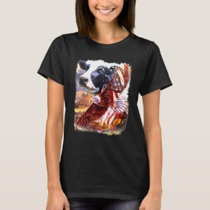 Cow Cow American Patriot Flagga Kärlek My Land US  T Shirt