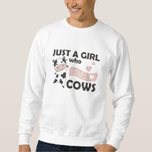 Cow Cute Animals för flickor Funny Calf Heart Kärl Lång Ärmad Tröja