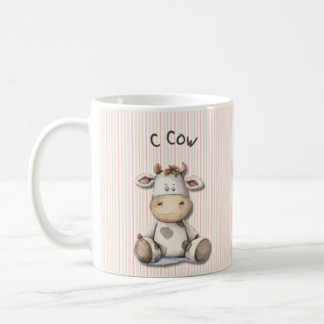 Cow: Cute Kids' Mugg med lekande konddesign (Vänster)