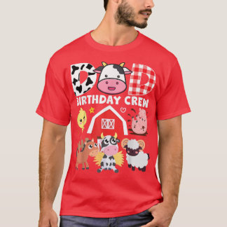Cow Dad Birthday Crew Farm Theme Animals Birthday T Shirt