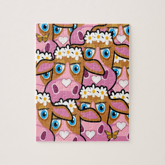 Cow Decorative Jigszawa Puzzle Pussel (Vertikal)