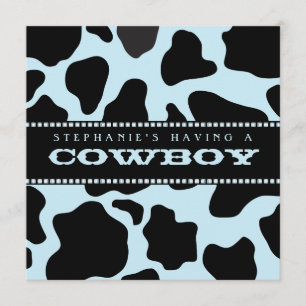 Cow - Dölj inbjudan till Cowboy Baby Shower