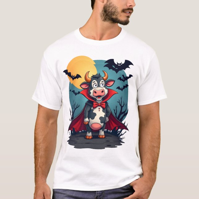 Cow Dracula Rises T Shirt (Framsida)