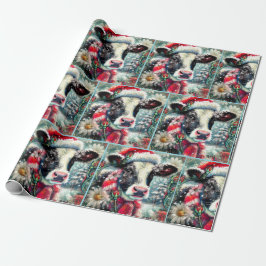 Cow Dreaming of Warmer Times Floral Decoupage Presentpapper