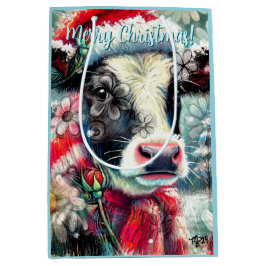 Cow Dreaming of Warmer Times Floral Holiday