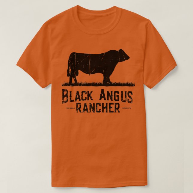 Cow Farmer Black Angus Rancher T Shirt (Design framsida)