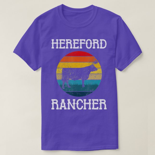 Cow Farmer Cattle Hereford Rancher T Shirt (Design framsida)