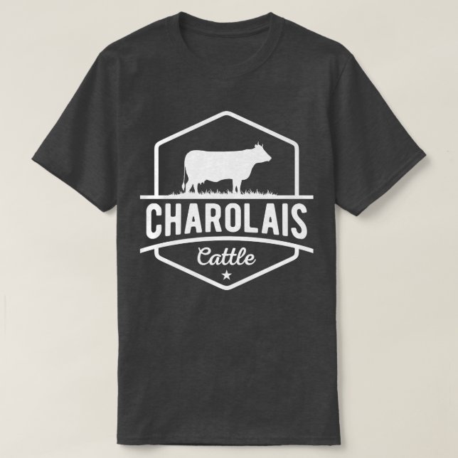 Cow Farmer Charolais Cattle T Shirt (Design framsida)