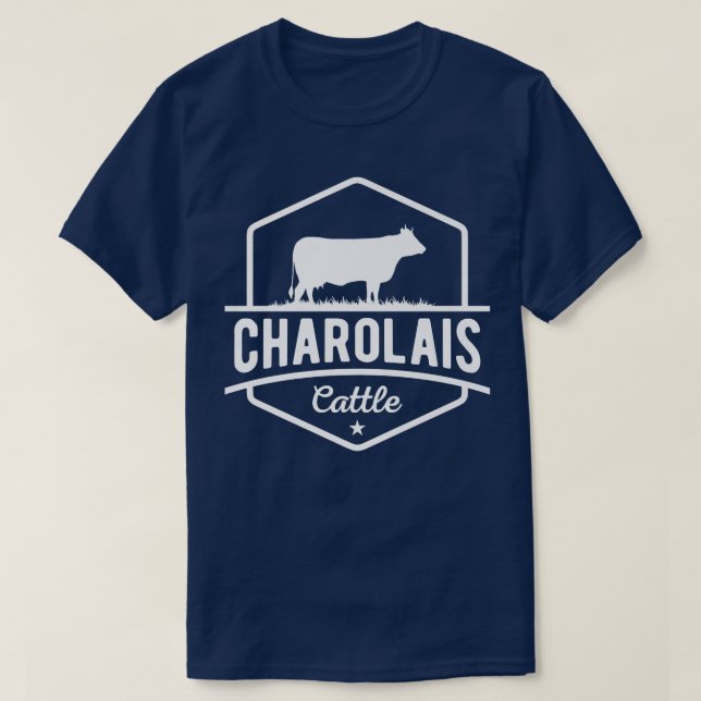 Cow Farmer  Charolais Cattle  T Shirt (Design framsida)