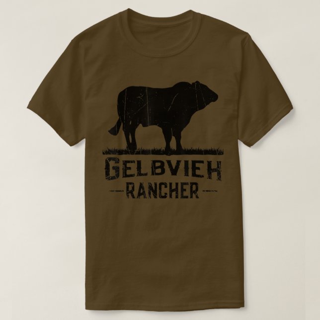 Cow Farmer Gelbvieh Rancher T Shirt (Design framsida)