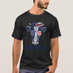 Cow Farmer Moorica Heifer Us Flagga 2 juli 4:e pat T Shirt