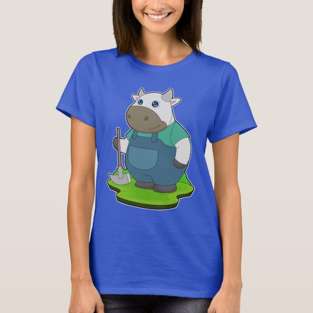 Cow Farmer Pickaxe T Shirt (Framsida)