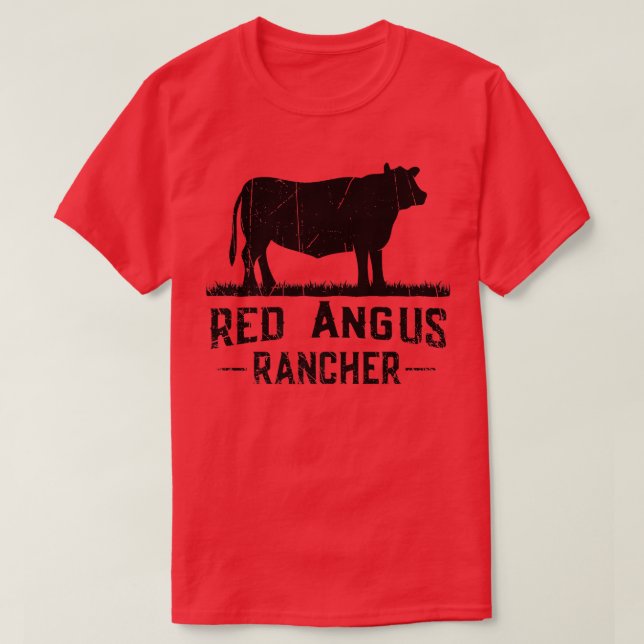 Cow Farmer Red Angus Rancher T Shirt (Design framsida)