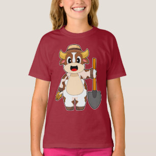 Cow Farmer Shovel T Shirt