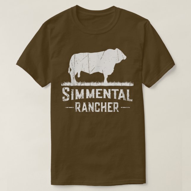 Cow Farmer Simmental Rancher T Shirt (Design framsida)