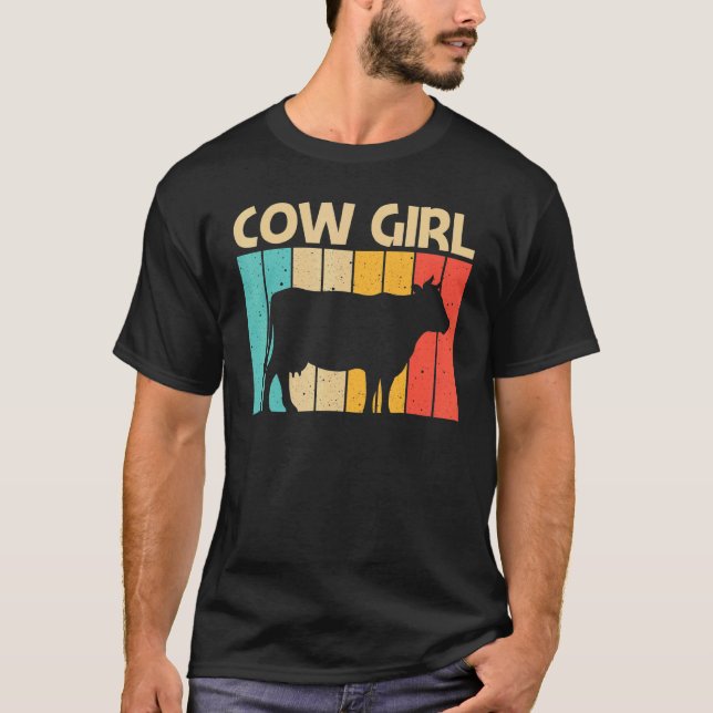 Cow For Girls Kids Farm Animal Cow   Dairy Farmer T Shirt (Framsida)