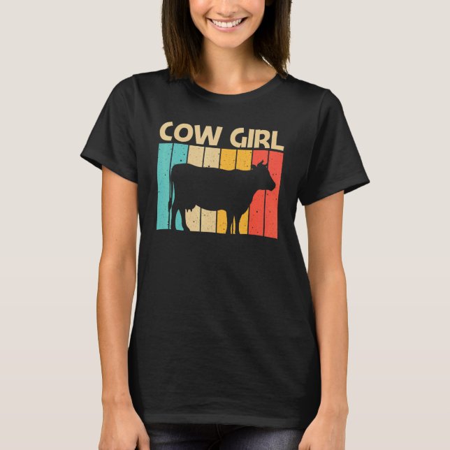 Cow For Girls Kids Farm Animal Cow   Dairy Farmer T Shirt (Framsida)