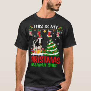 Cow Funny Cattle Ljus Cute Julafton Santa T Shirt